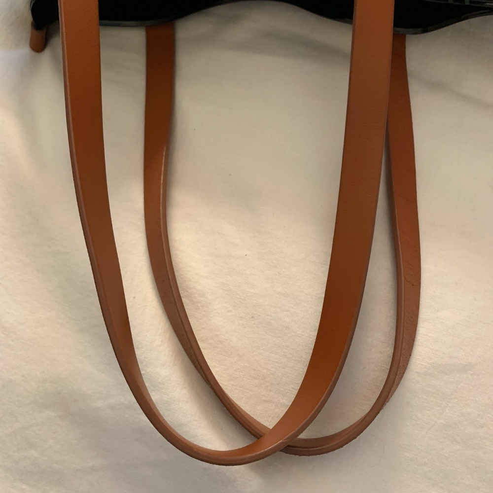 Dooney & Bourke black vinyl medium shopper tote with multi color DB logo print - Picture 7 of 7